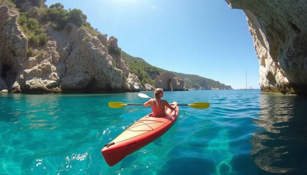 Kayak en Cala San Vicente