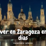 Qué ver en Zaragoza en dos días - Basílica del Pilar iluminada al anochecer reflejada en el río Ebro