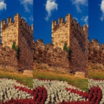 Castillo de Cornatel en El Bierzo León con torre del homenaje y murallas medievales templarias